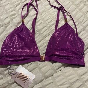 Purple lingerie three piece set
